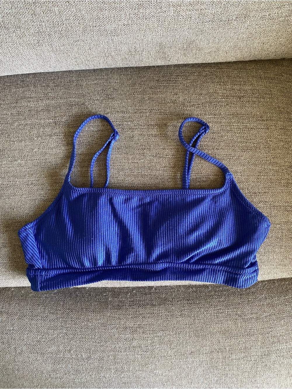 aerie Ribbed Royal Blue Bikini Top